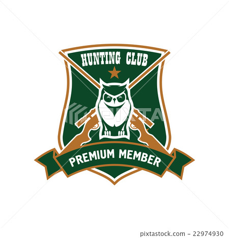 Forest owl with rifles badge for hunting design Forest owl with rifles badge for hunting design 22974930