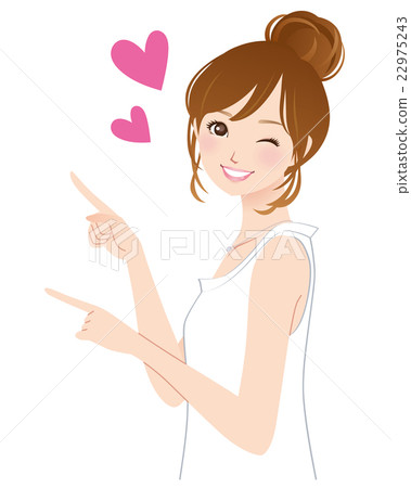 A young woman recommended finger posing pose A young woman recommended finger posing pose 22975243