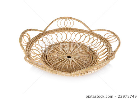 wicker basket on white background 22975749