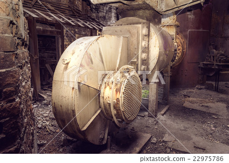 Old blower fan in blast furnace workshop Old blower fan in blast furnace workshop 22975786