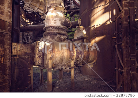 Old mechanism in blast furnace workshop 22975790