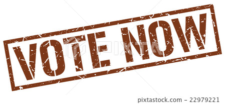 vote now brown grunge square vintage rubber stamp 22979221