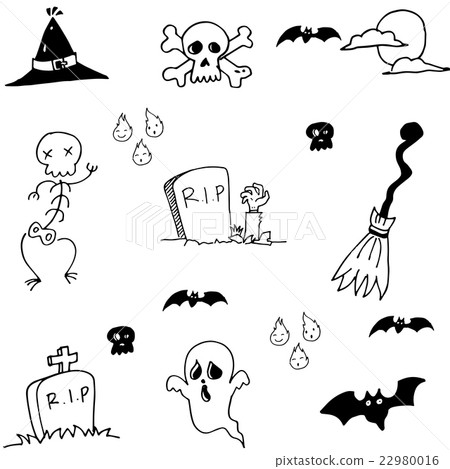 Hand draw doodle Halloween stock 22980016