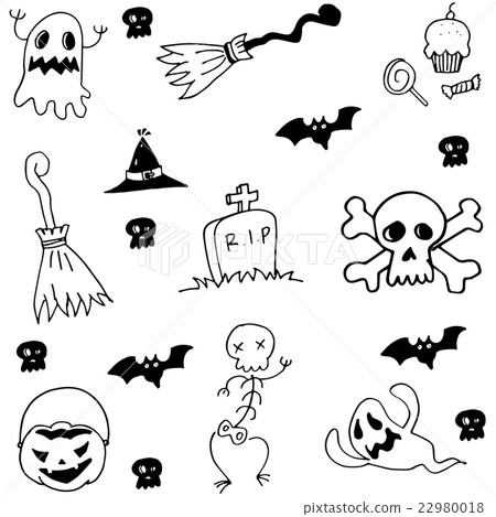 Hand draw element halloween doodle Hand draw element halloween doodle 22980018