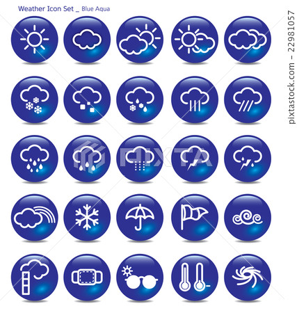 icon set-weather-blue aqua 22981057