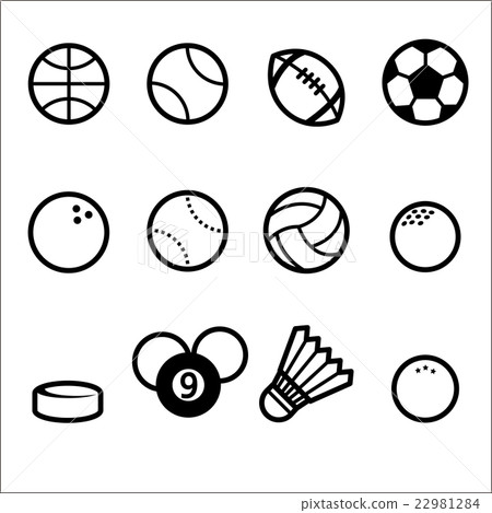 Sports Ball Icon set, line-插圖素材 [22981284] - PIXTA圖庫