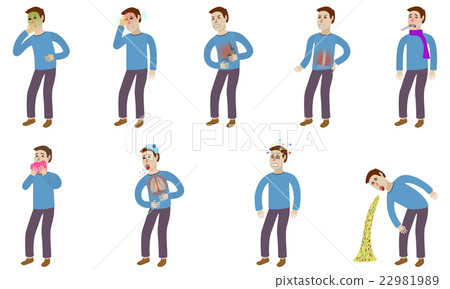 Sick characters people with pain and diseases Sick characters people with pain and diseases 22981989