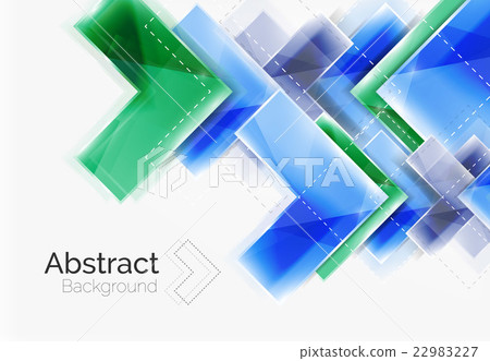 Colorful glossy arrow shapes. Abstract background 22983227