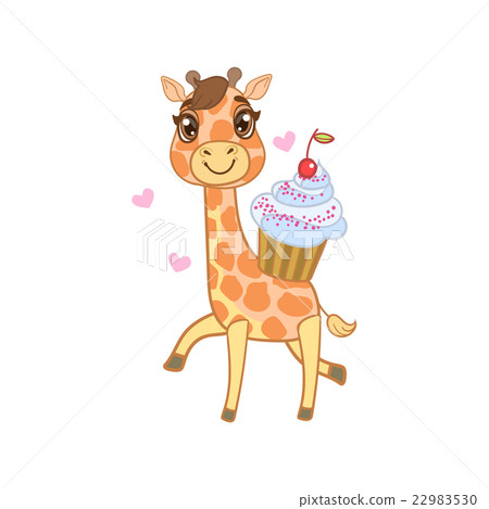 Giraffe With Cupcake 22983530