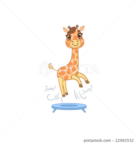 Giraffe Jumping On Trampoline 22983532