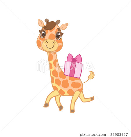 Giraffe With Gift On The Back 22983537