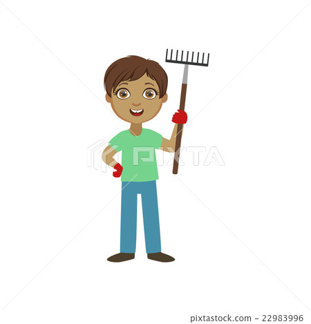 Boy With A Rake 22983996