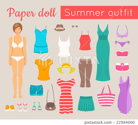 Paper doll girl with summer clothes game 22984000