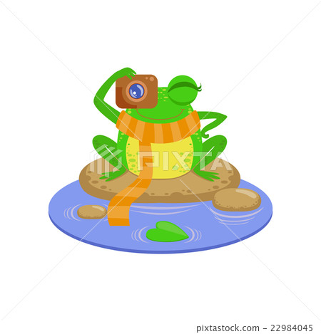 Photographer Cartoon Frog Character Photographer Cartoon Frog Character 22984045