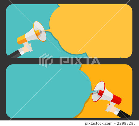 Hand with Megaphone and Speech Bubble Vector Hand with Megaphone and Speech Bubble Vector 22985283
