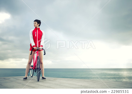 Young woman resting after riding 22985531