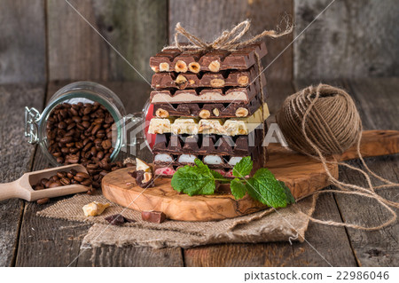 assortment of white, dark, and milk chocolate 22986046