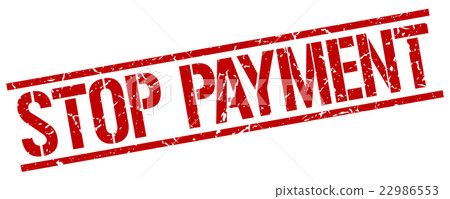 stop payment red square vintage rubber stamp 22986553