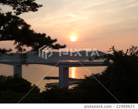 evening. I went through the Kameura harbor from the tea room observation deck. 22988623