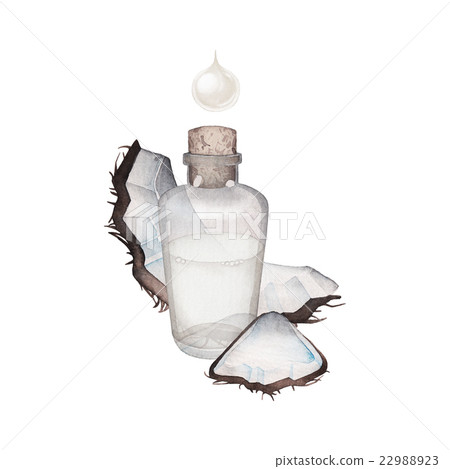 Watercolor coconut oil Watercolor coconut oil 22988923