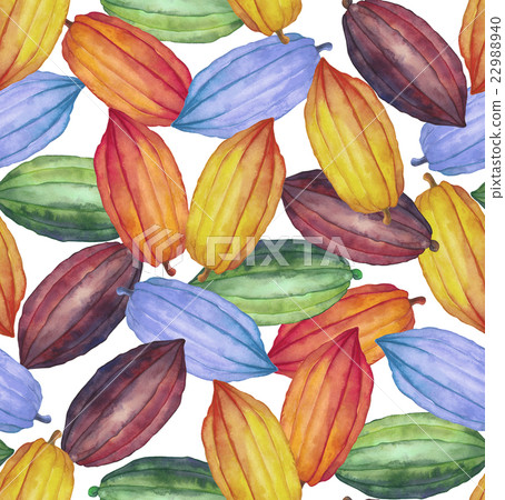 Watercolor cocoa fruit pattern Watercolor cocoa fruit pattern 22988940
