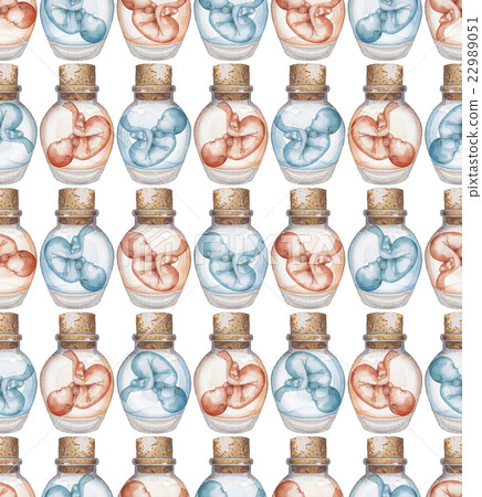 Watercolor fetus in the glass bottle Watercolor fetus in the glass bottle 22989051