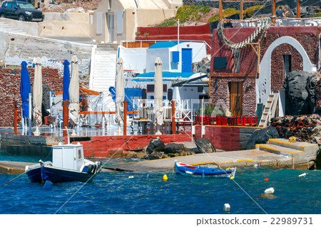 Oia. The old harbor in a storm. Oia. The old harbor in a storm. 22989731