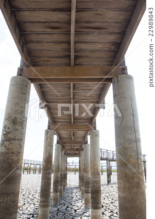 sunlight bokeh pass to under wooden bridge 22989843