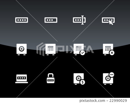 Password icons on black background. Password icons on black background. 22990029