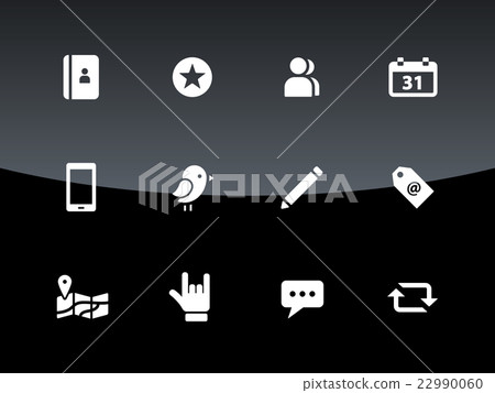 Social icons on black background. Social icons on black background. 22990060