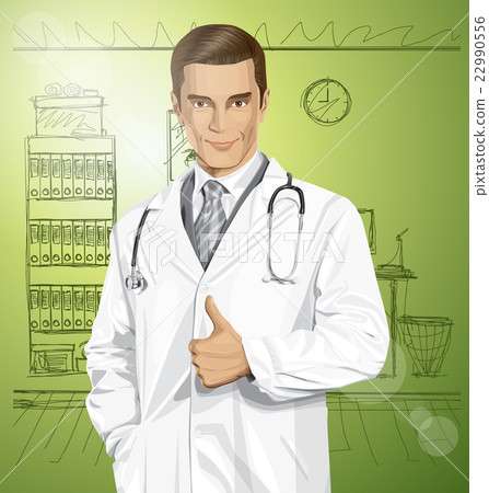 Vector Doctor With Stethoscope Vector Doctor With Stethoscope 22990556