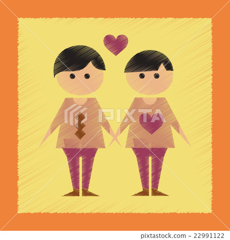 flat shading style icon gay lovers - Stock Illustration [22991122] - PIXTA