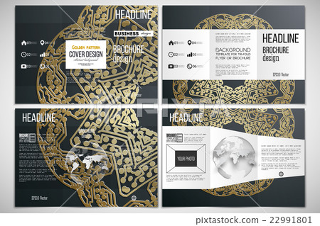 Set of tri-fold brochure design template on both Set of tri-fold brochure design template on both 22991801