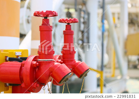 Stock Photo: Fire valve,installation of fire safety,Security