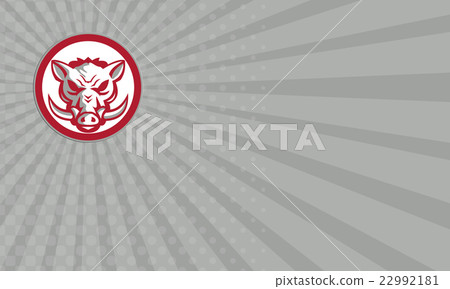Business card Wild Boar Razorback Head AngryCircle 22992181