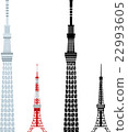 Sky Tree and Tokyo Tower 22993605