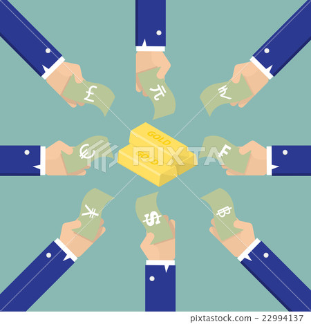 businessman hand hold money currencies buy a gold businessman hand hold money currencies buy a gold 22994137