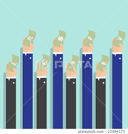 money currencies in businessman hand money currencies in businessman hand 22994173