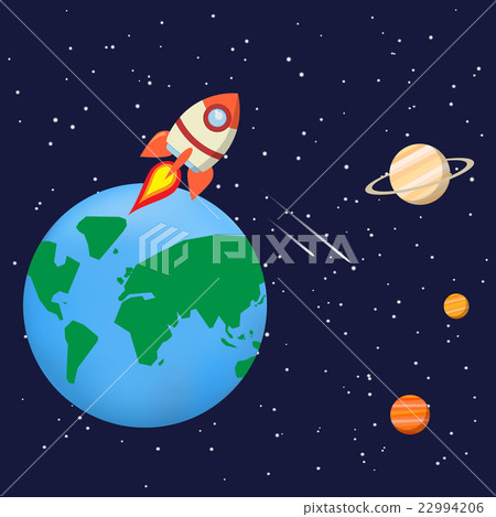 space background with Planets, rockets, stars space background with Planets, rockets, stars 22994206