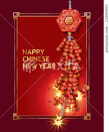 Fire Cracker Chinese New Year. Vector illustration 22994805