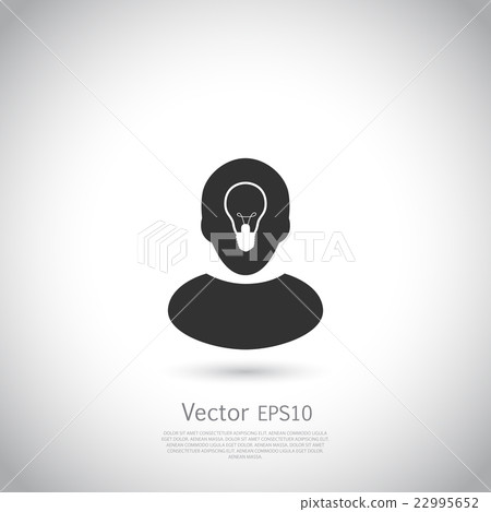 Human head with lamp inside. Ide icon or logo. Human head with lamp inside. Ide icon or logo. 22995652