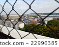 Overlook the residential area over the fence 22996385