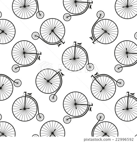 Vintage high wheeler seamless pattern 22996592