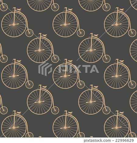 Vintage high wheeler seamless pattern Vintage high wheeler seamless pattern 22996629