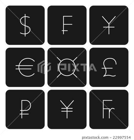 Set symbols of world currencies 22997554