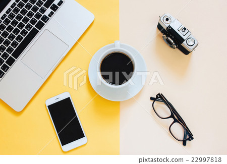 Creative flat lay photo of workspace desk  22997818