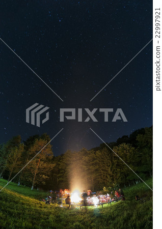 Fisheye view of a campfire 22997921