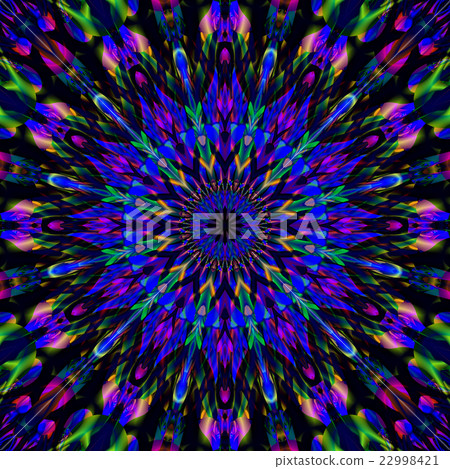 Intricate 3D fractal mandala in deep blue tones Intricate 3D fractal mandala in deep blue tones 22998421