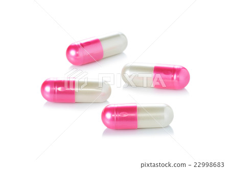 capsule pills on white background 22998683