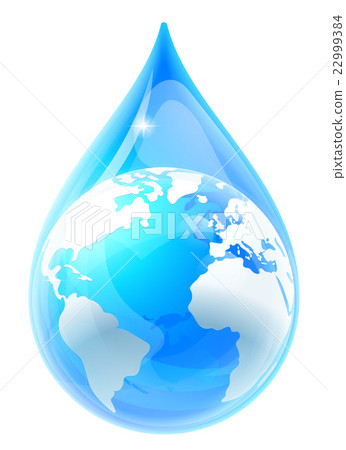 Water Drop Droplet World Earth Globe Water Drop Droplet World Earth Globe 22999384